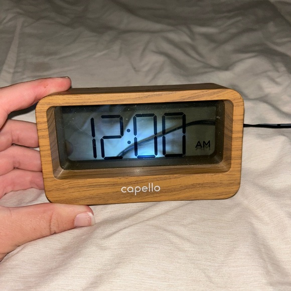 Capello Wooden Digital Alarm Clock - Brown - Picture 1 of 4